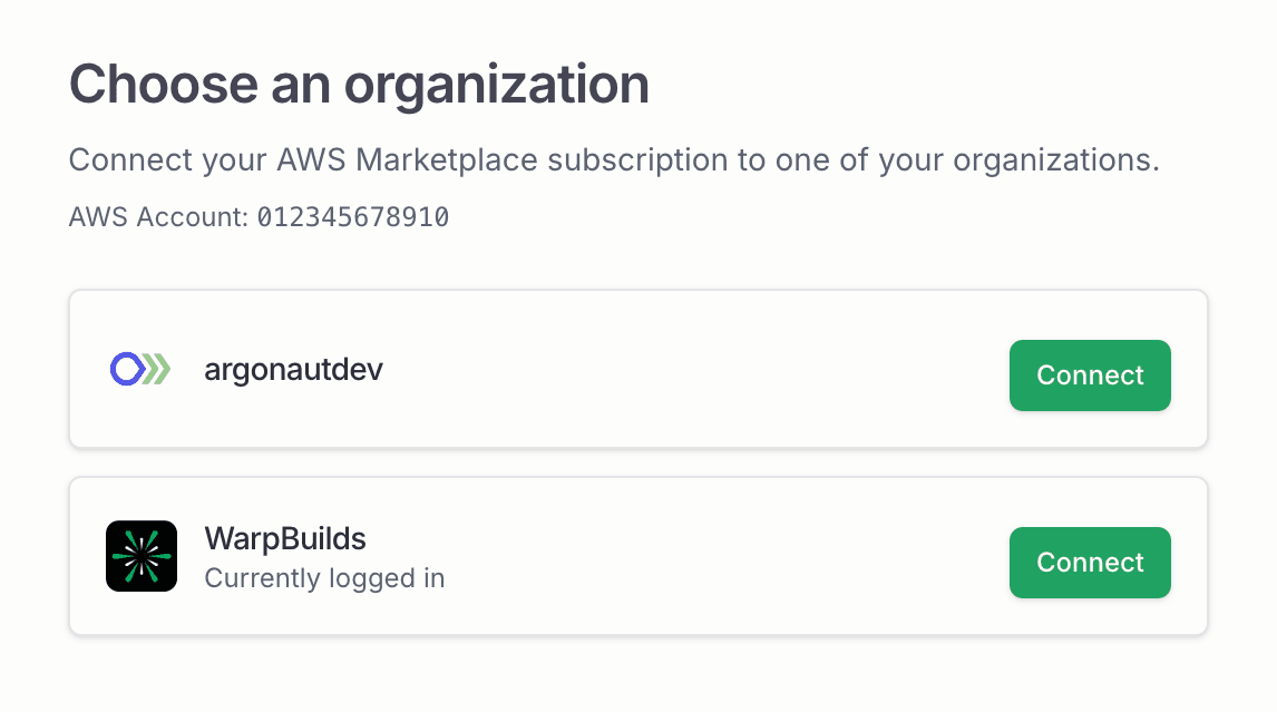 Select an organization